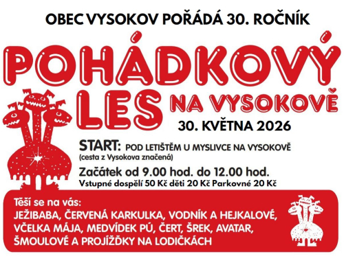 Pohádkový les Vysokov a možnost svézt dětičky v letadle za náklady pouze